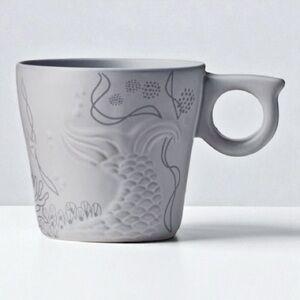 Starbucks 2016 Anniversary Siren Tail Relief Mug Gray